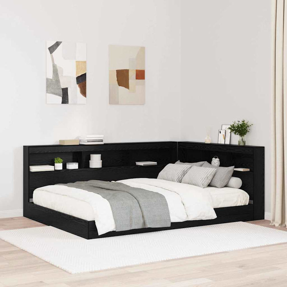 Aufbewahrungskopfteil 160 cm Schwarz Eiche
