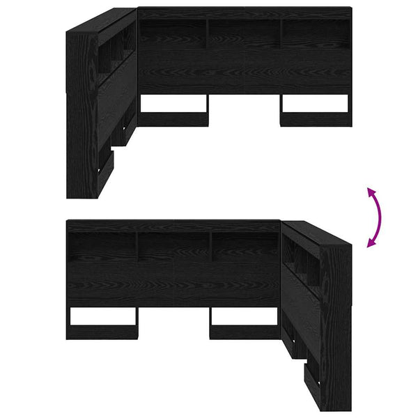 Aufbewahrungskopfteil 160 cm Schwarz Eiche