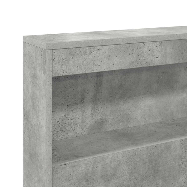 Bett Kopfteil mit Regal Beton Grau 160 cm