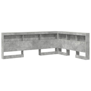 Bett Kopfteil mit Regal Beton Grau 160 cm