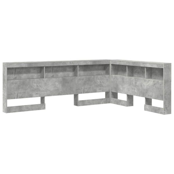 Bett Kopfteil mit Regal Beton Grau 160 cm