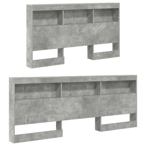 Bett Kopfteil mit Regal Beton Grau 160 cm