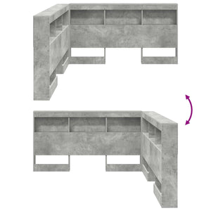 Bett Kopfteil mit Regal Beton Grau 160 cm