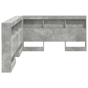 Bett Kopfteil mit Regal Beton Grau 160 cm