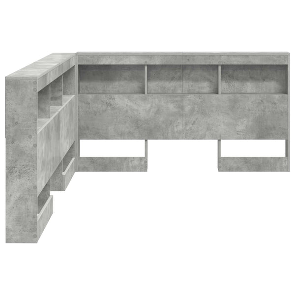 Bett Kopfteil mit Regal Beton Grau 160 cm