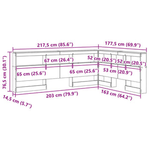 Aufbewahrungskopfteil Geräucherte Eiche 160 cm
