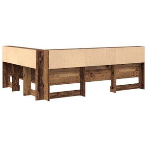 Aufbewahrungskopfteil mit Regal 160cm Altholz