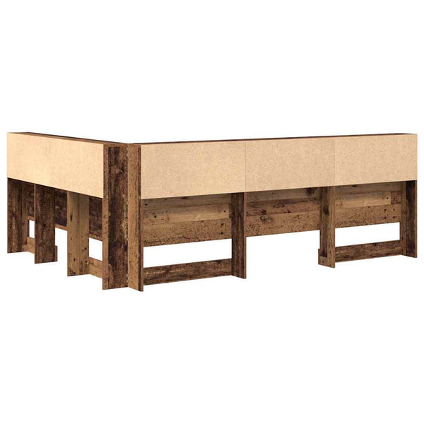 Aufbewahrungskopfteil mit Regal 160cm Altholz