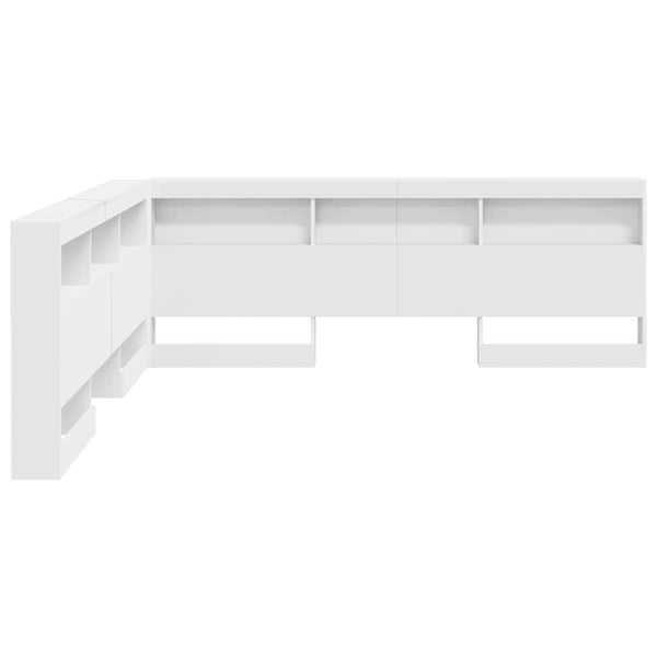 Aufbewahrungskopfteil mit Regal Weiß 180 cm