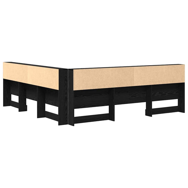 Aufbewahrungskopfteil Schwarz Eiche 180 cm