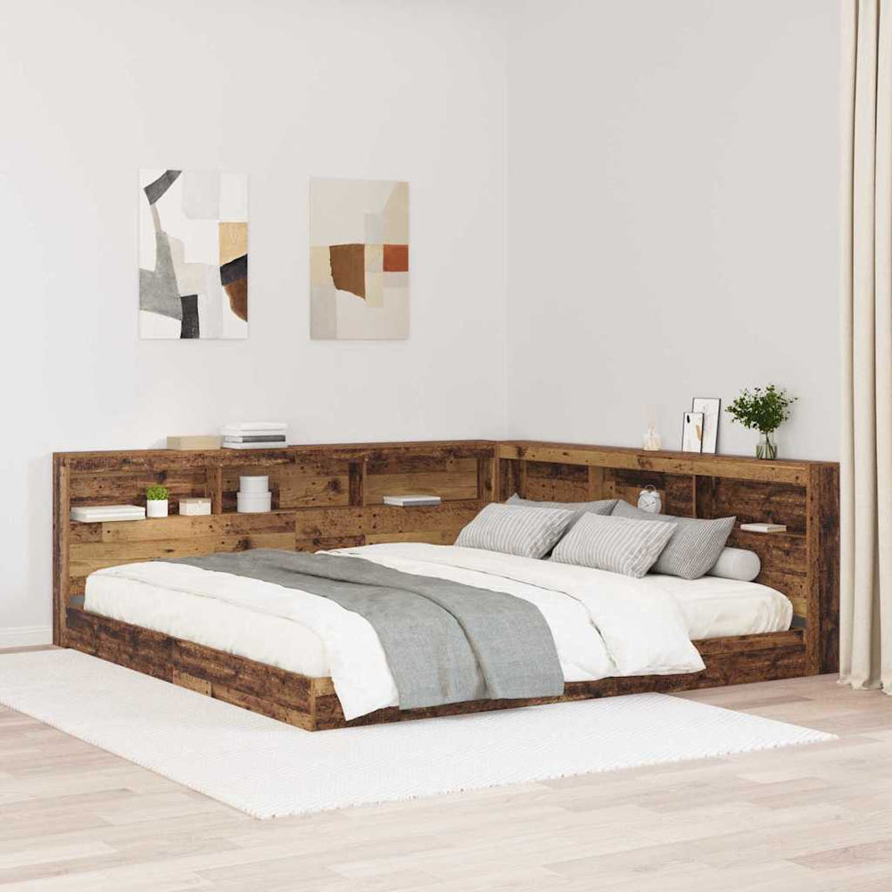 Altholz Kopfteil mit Regal 180 cm