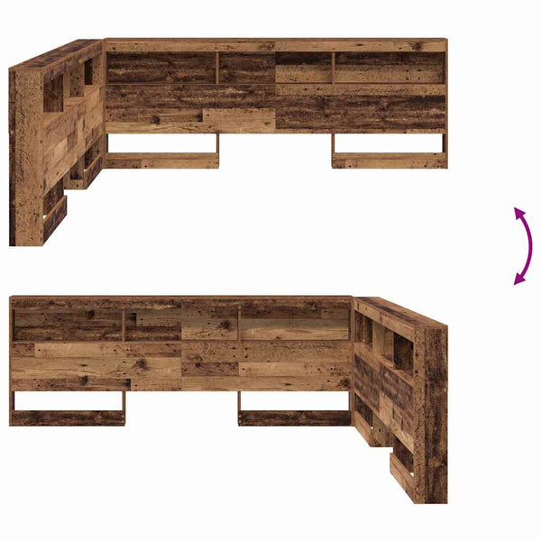 Altholz Kopfteil mit Regal 180 cm