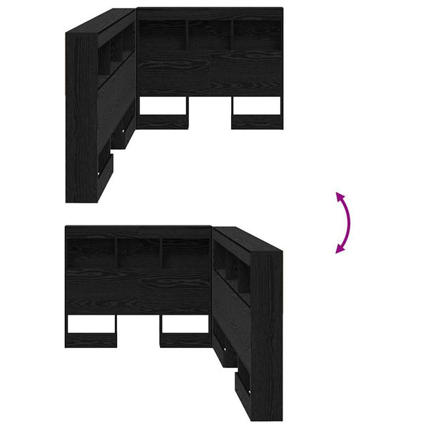 Aufbewahrungskopfteil Schwarz Eiche 75cm
