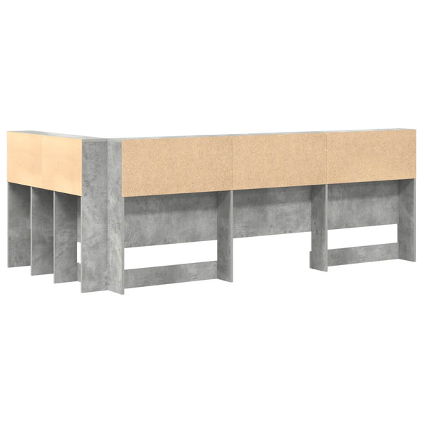 vidaXL Storage Headboard with Shelf Concrete Grey 75 cm Engineered Wood