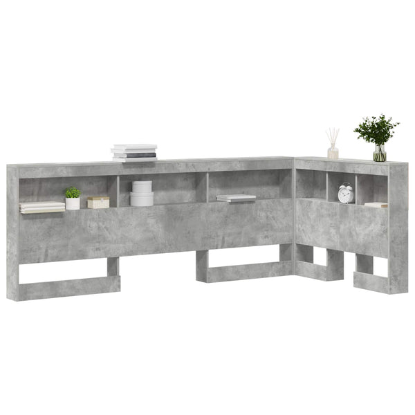 vidaXL Storage Headboard with Shelf Concrete Grey 75 cm Engineered Wood