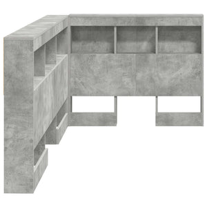 vidaXL Storage Headboard with Shelf Concrete Grey 75 cm Engineered Wood
