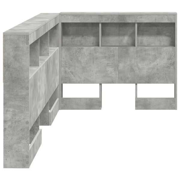 vidaXL Storage Headboard with Shelf Concrete Grey 75 cm Engineered Wood