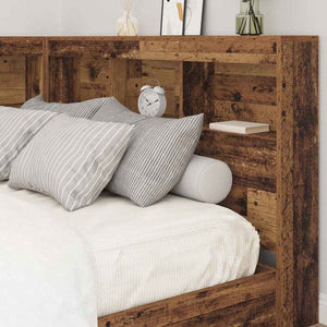 vidaXL Storage Headboard with Shelf Reclaimed Wood 207.5 x 137.5 x 76.5 cm