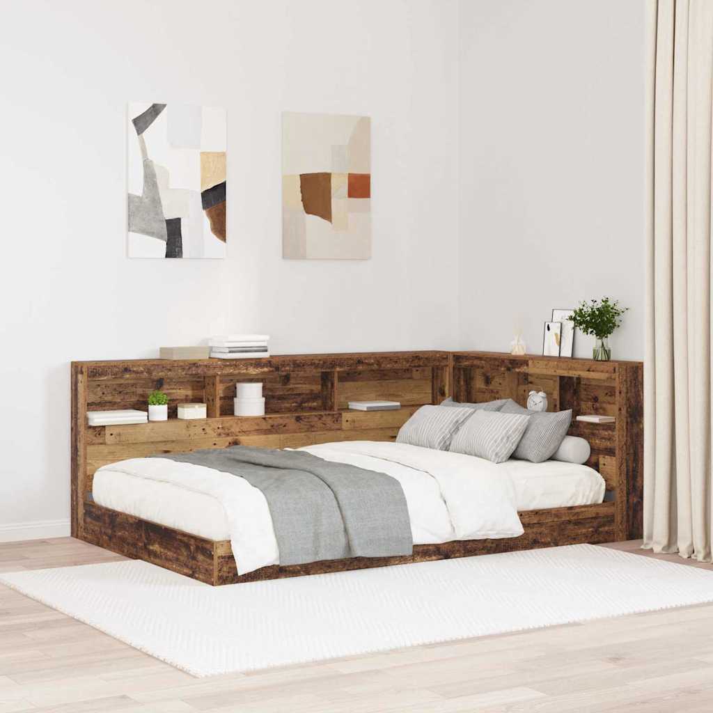 vidaXL Storage Headboard with Shelf Reclaimed Wood 207.5 x 137.5 x 76.5 cm