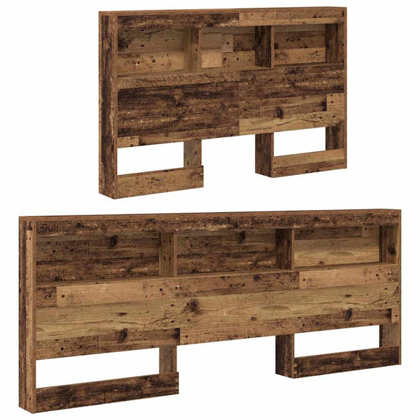 vidaXL Storage Headboard with Shelf Reclaimed Wood 207.5 x 137.5 x 76.5 cm
