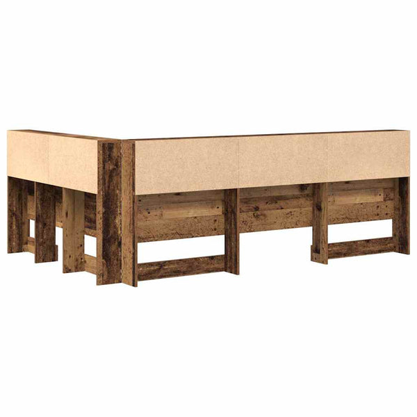 vidaXL Storage Headboard with Shelf Reclaimed Wood 207.5 x 137.5 x 76.5 cm