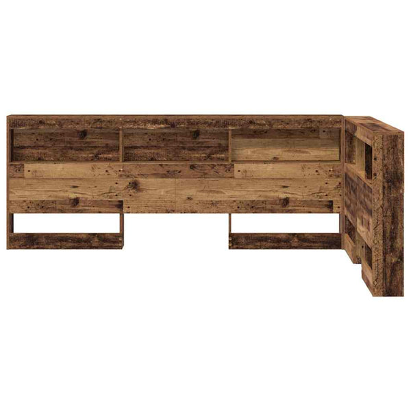 vidaXL Storage Headboard with Shelf Reclaimed Wood 207.5 x 137.5 x 76.5 cm