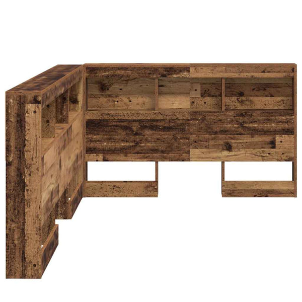 vidaXL Storage Headboard with Shelf Reclaimed Wood 207.5 x 137.5 x 76.5 cm