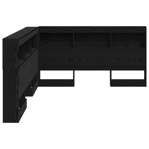 vidaXL Storage Headboard Black Oak Look 135 cm Engineered Wood