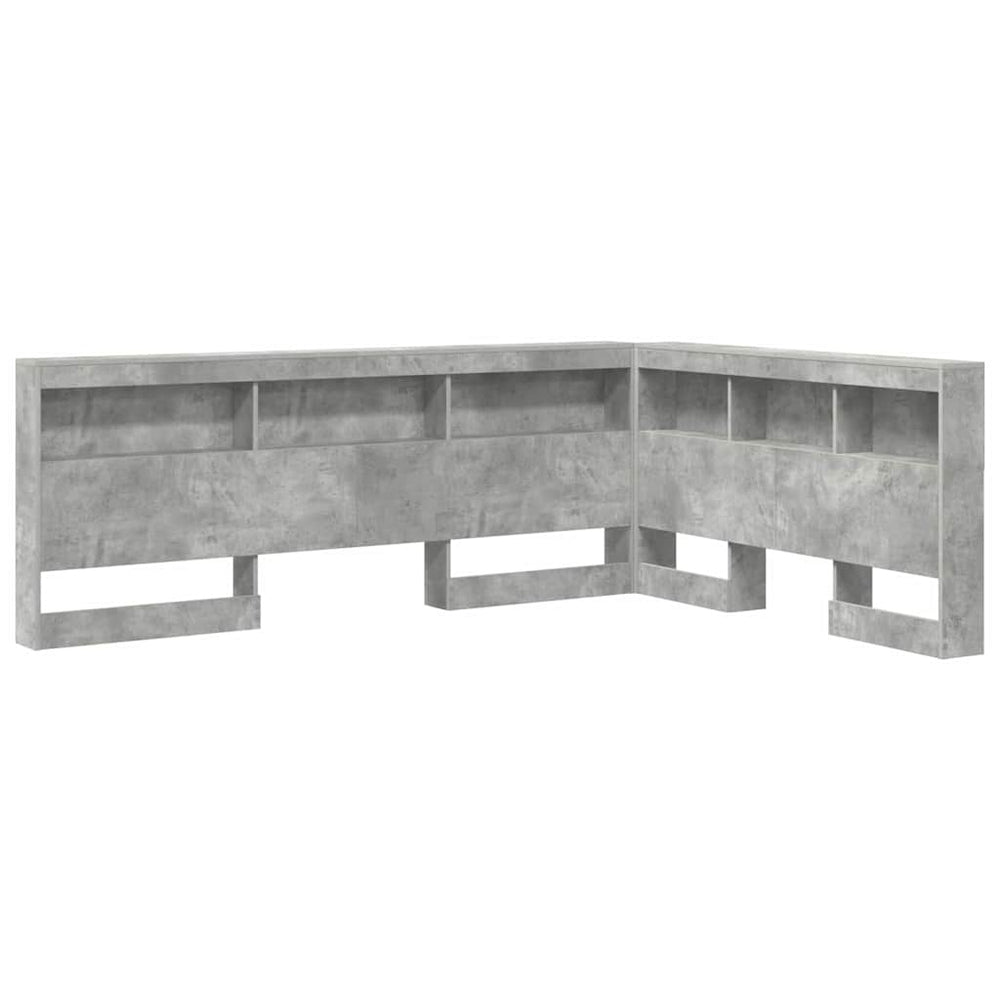 vidaXL Storage Headboard with Shelf Concrete Grey 135 cm Engineered Wood