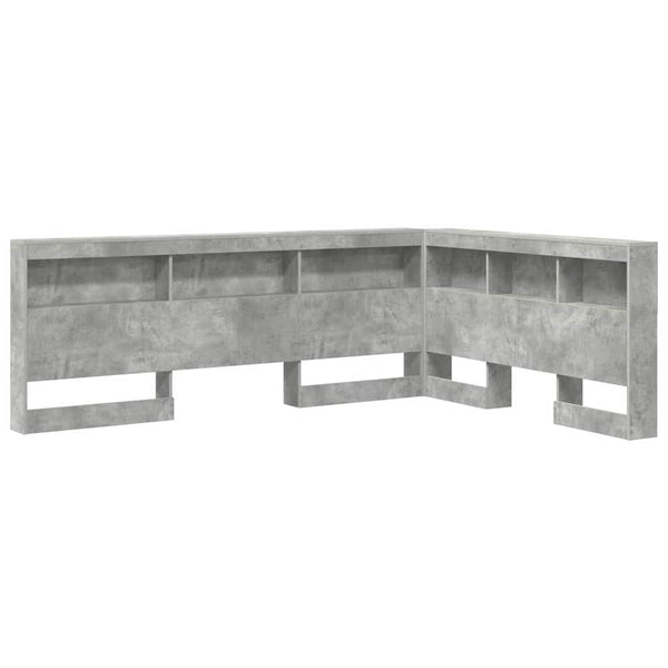 vidaXL Storage Headboard with Shelf Concrete Grey 135 cm Engineered Wood