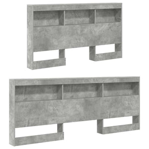 vidaXL Storage Headboard with Shelf Concrete Grey 135 cm Engineered Wood