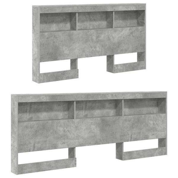 vidaXL Storage Headboard with Shelf Concrete Grey 135 cm Engineered Wood