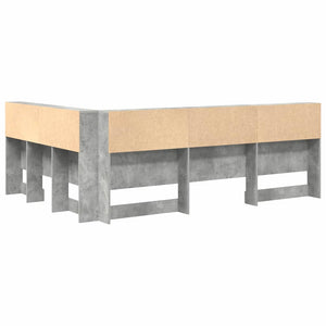 vidaXL Storage Headboard with Shelf Concrete Grey 135 cm Engineered Wood