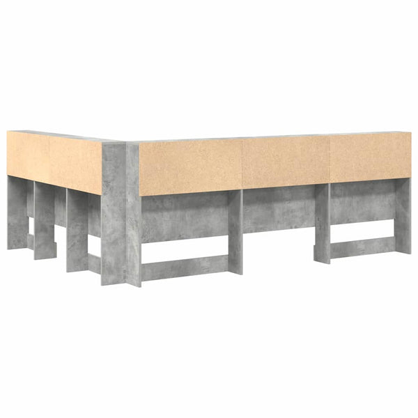 vidaXL Storage Headboard with Shelf Concrete Grey 135 cm Engineered Wood