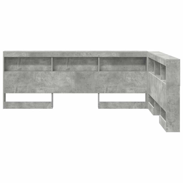 vidaXL Storage Headboard with Shelf Concrete Grey 135 cm Engineered Wood