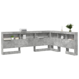 vidaXL Storage Headboard with Shelf Concrete Grey 135 cm Engineered Wood