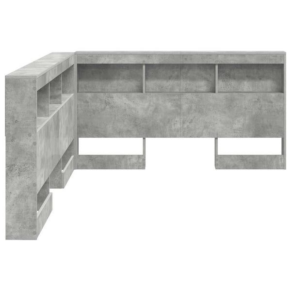 vidaXL Storage Headboard with Shelf Concrete Grey 135 cm Engineered Wood