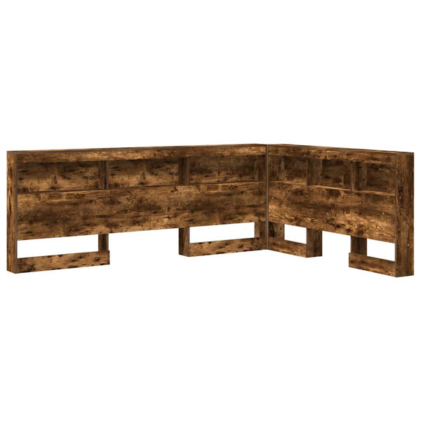 vidaXL Storage Headboard Smoked Oak 135 cm Engineered Wood