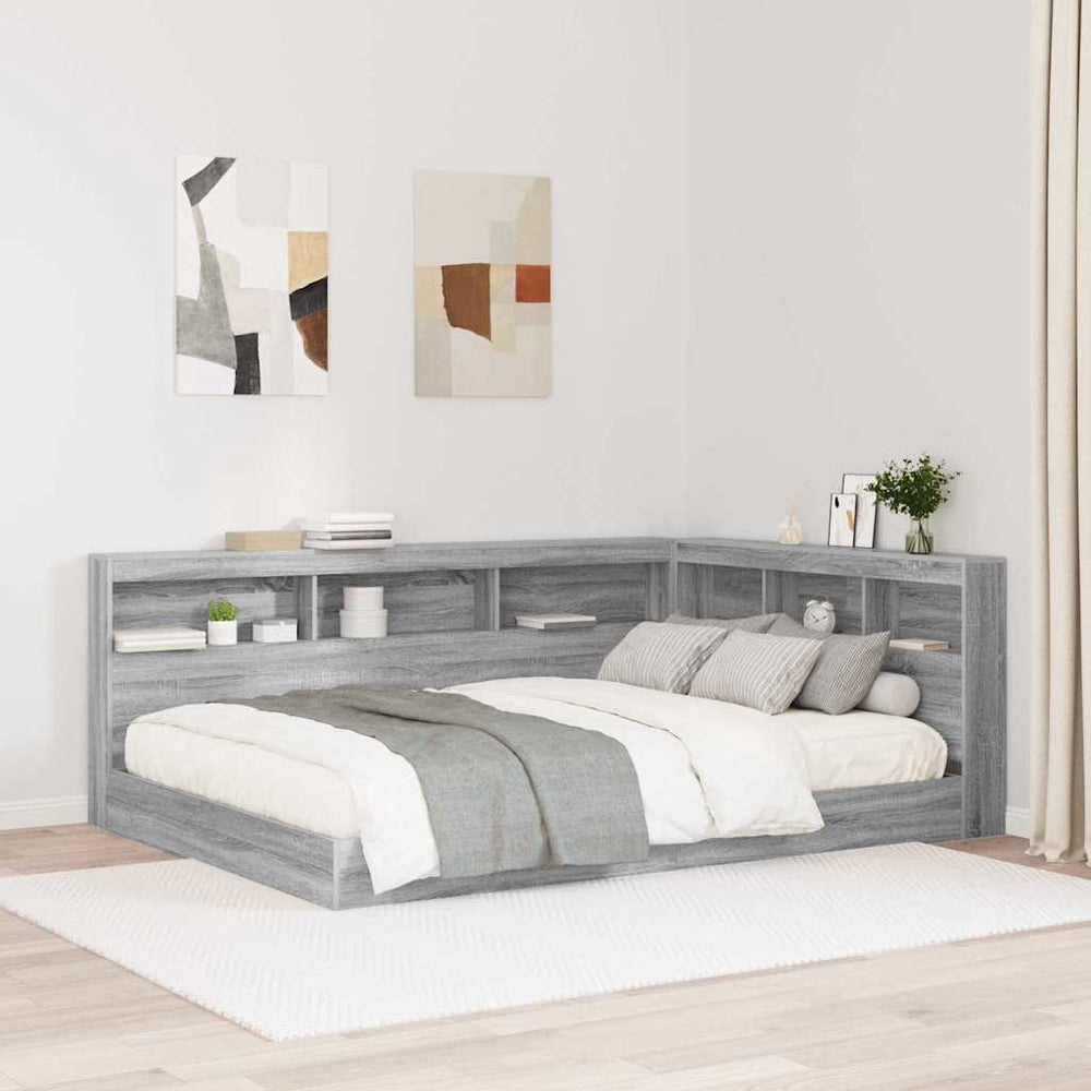 vidaXL Storage Headboard Sonoma Grey 135 cm Engineered Wood