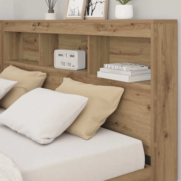 vidaXL Storage Headboard Artisan Oak 135 cm Engineered Wood