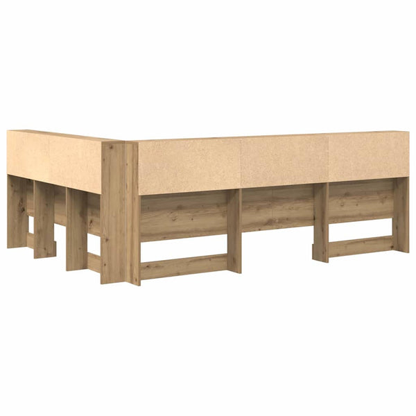 vidaXL Storage Headboard Artisan Oak 135 cm Engineered Wood
