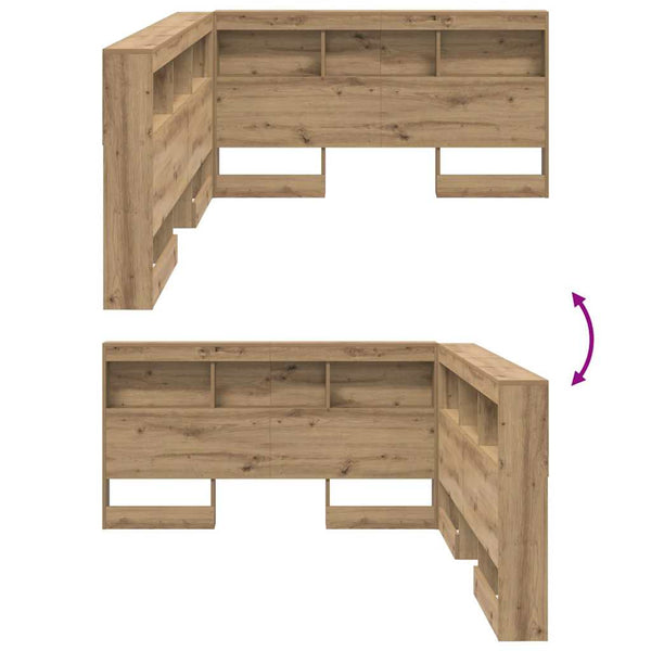 vidaXL Storage Headboard Artisan Oak 135 cm Engineered Wood