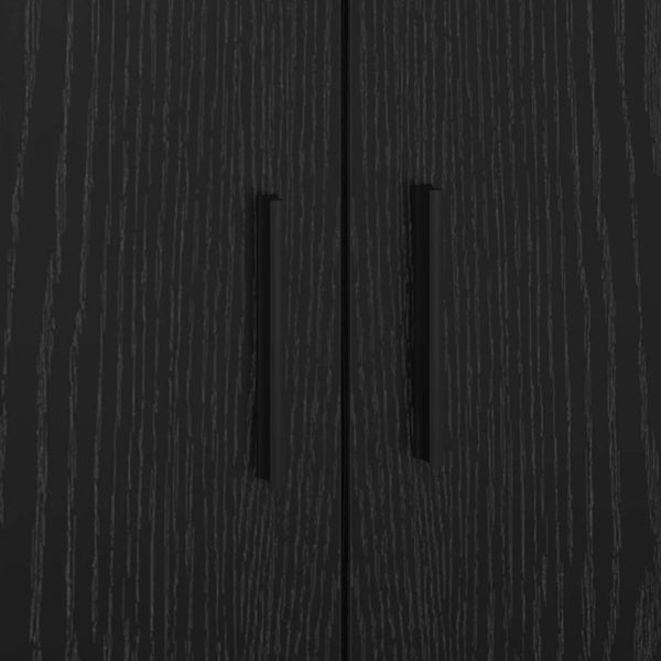 vidaXL Storage Bed Frame Black Oak-Look 90 cm