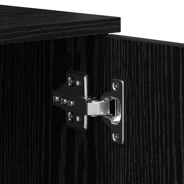 vidaXL Storage Bed Frame Black Oak-Look 90 cm