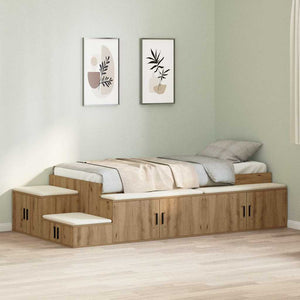 vidaXL Storage Bed Frame Artisan Oak 90 cm Engineered Wood