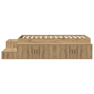 vidaXL Storage Bed Frame Artisan Oak 90 cm Engineered Wood