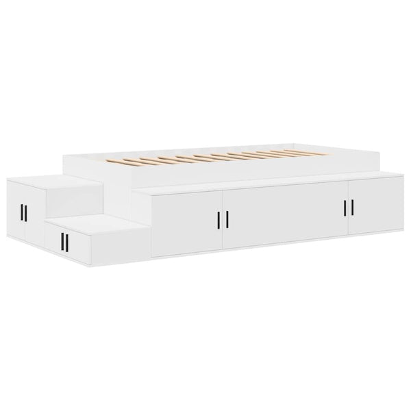 vidaXL Storage Bed Frame with Storage White 75 cm Engineered Wood
