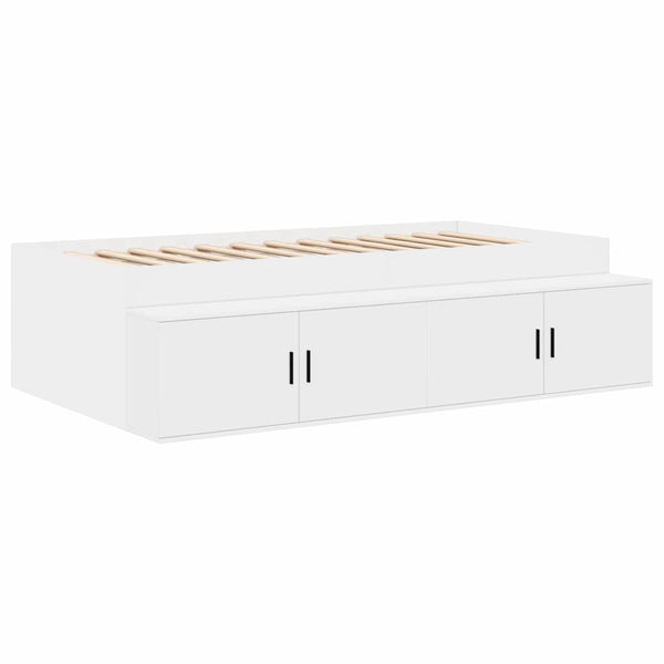 vidaXL Storage Bed Frame with Storage White 75 cm Engineered Wood