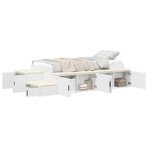 vidaXL Storage Bed Frame with Storage White 75 cm Engineered Wood