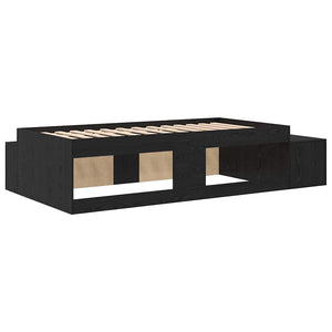 vidaXL Bed with Storage Black Oak-Look 234 x 103 x 53.5 cm